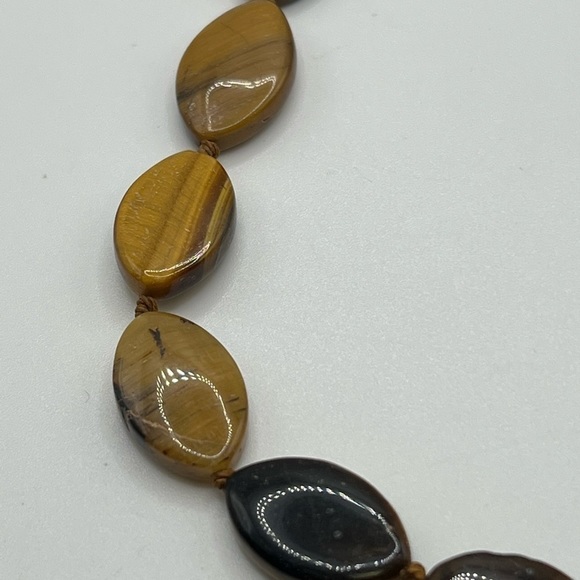 TIGER Eye Oval Brown Stone‎ Necklace - Picture 5 of 11
